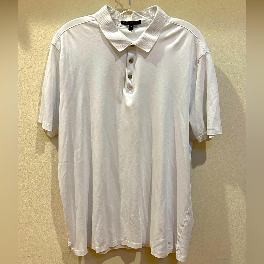 Robert Barakett Men’s White Short Sleeve Collared Polo XXL 2XL **See Description